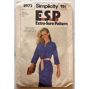 Simplicity Sewing Pattern 8973 Women's Pullover Dress Sz 10-12-14 Vintage 9939